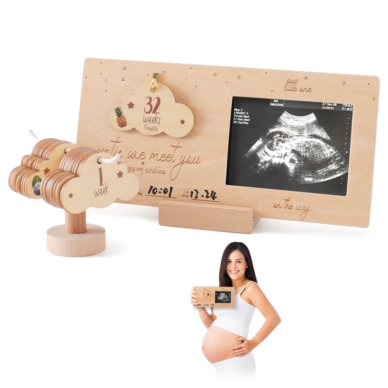Engraved Wood Frame - Sonogram Picture Frame Baby Ultrasound Photo