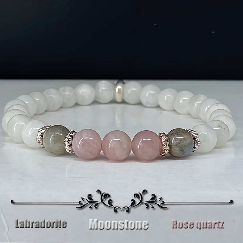Coordinates Bracelet - 1 pezzo/Pietra di luna, labradorite e
